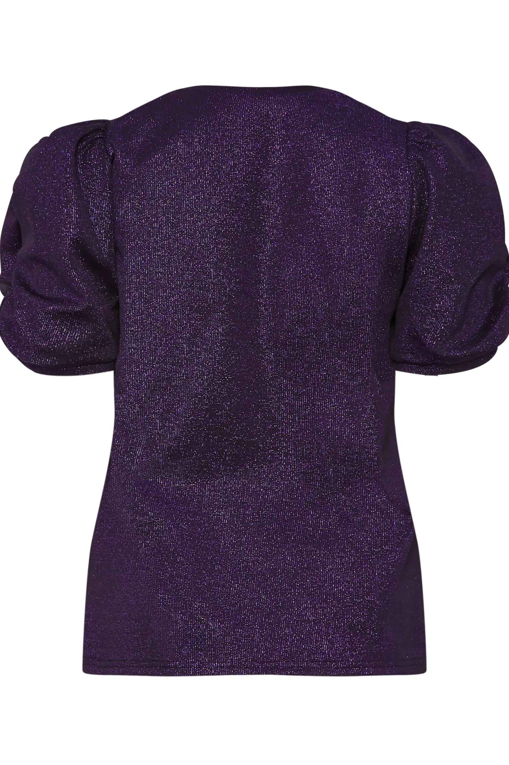 M&Co Womens M&Co Purple Shimmer Ruched Sleeve Blouse