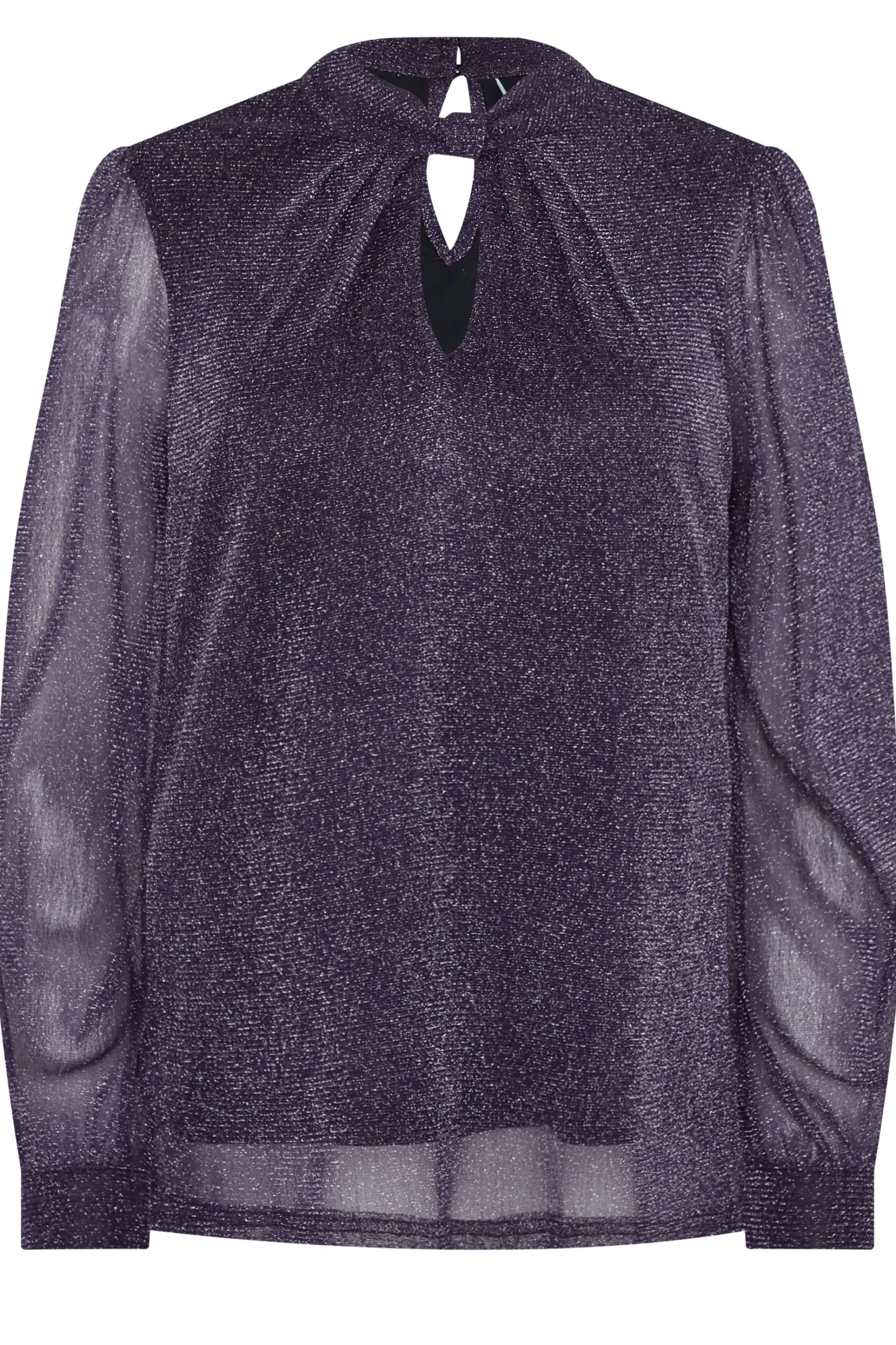 M&Co Womens M&Co Purple Shimmer Keyhole Blouse