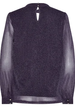 M&Co Womens M&Co Purple Shimmer Keyhole Blouse
