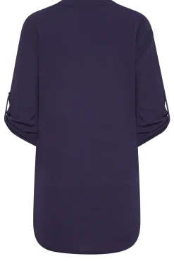 M&Co Womens M&Co Purple Statement Button Tab Sleeve Shirt