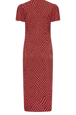 M&Co Womens M&Co Red Abstract Stripe Wrap Dress