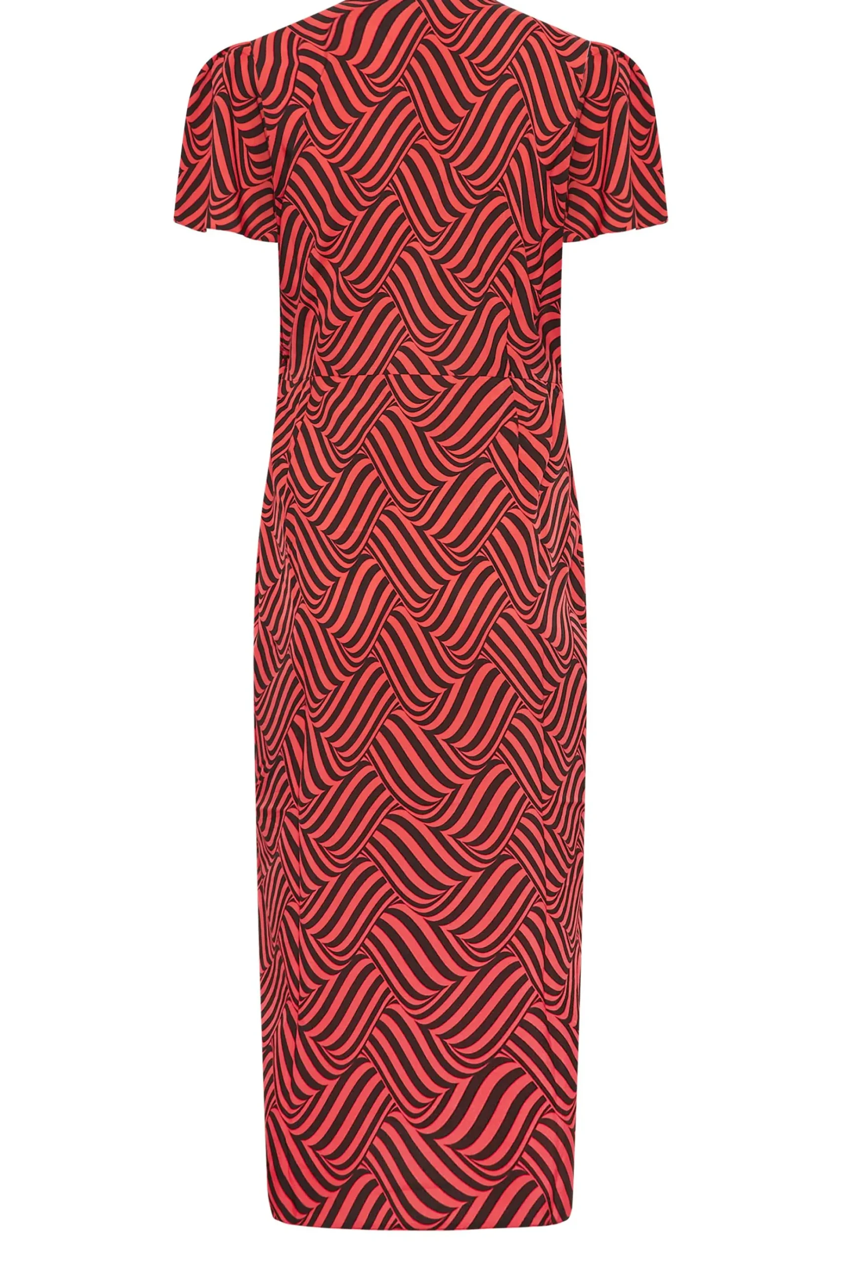 M&Co Womens M&Co Red Abstract Stripe Wrap Dress