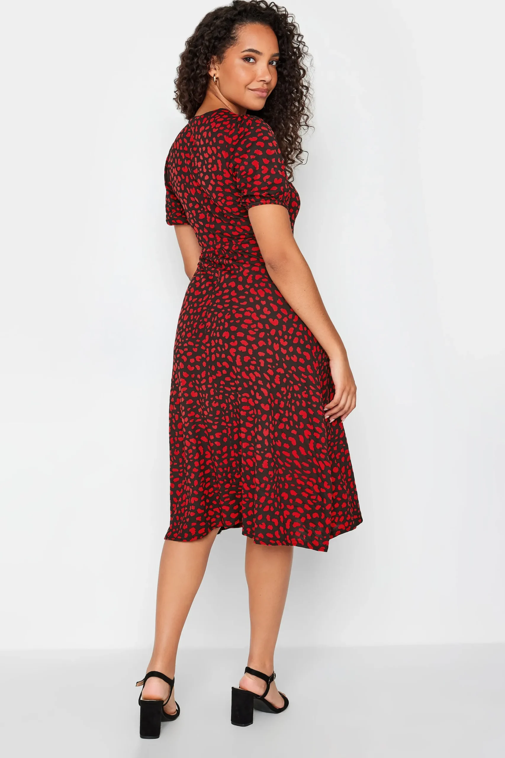 M&Co Womens M&Co Red Animal Print Keyhole Maxi Dress