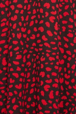 M&Co Womens M&Co Red Animal Print Keyhole Maxi Dress