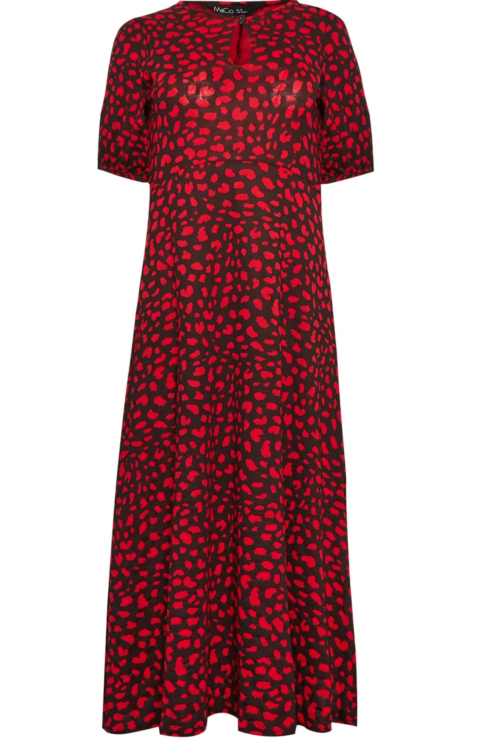 M&Co Womens M&Co Red Animal Print Keyhole Maxi Dress