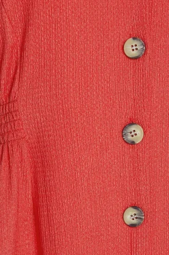 M&Co Womens M&Co Red Button Through Midi Dress