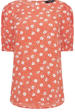 M&Co Womens M&Co Red Daisy Print Blouse