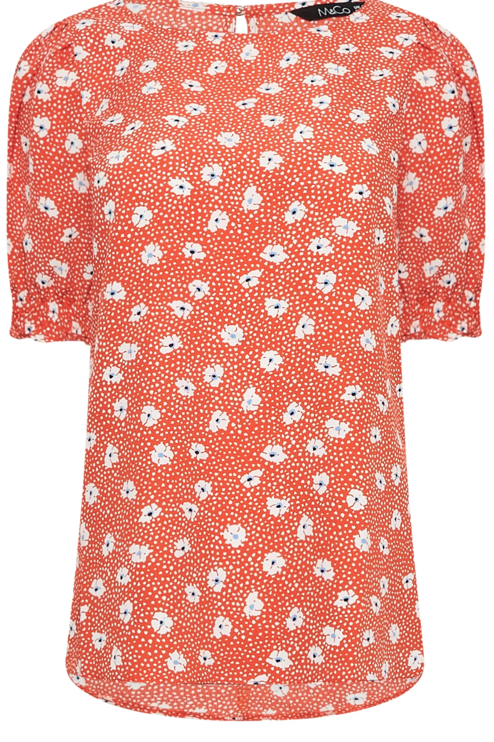 M&Co Womens M&Co Red Daisy Print Blouse
