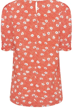 M&Co Womens M&Co Red Daisy Print Blouse