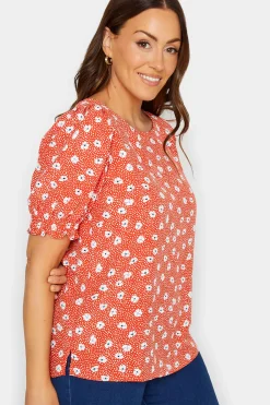 M&Co Womens M&Co Red Daisy Print Blouse