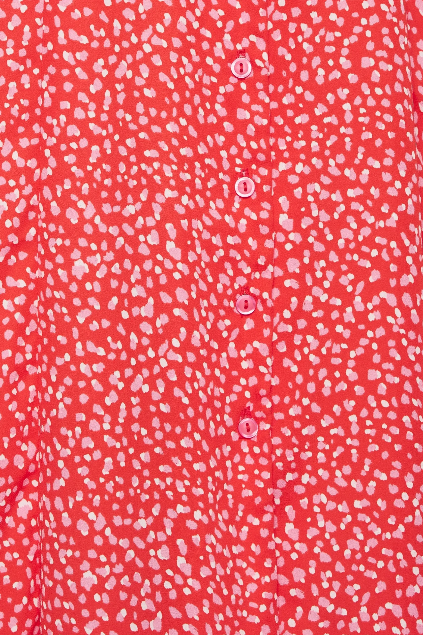 M&Co Womens M&Co Red Ditsy Spot Print Midi Button Through Tea Dress