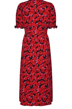 M&Co Womens M&Co Red Floral Print Button Through Dress