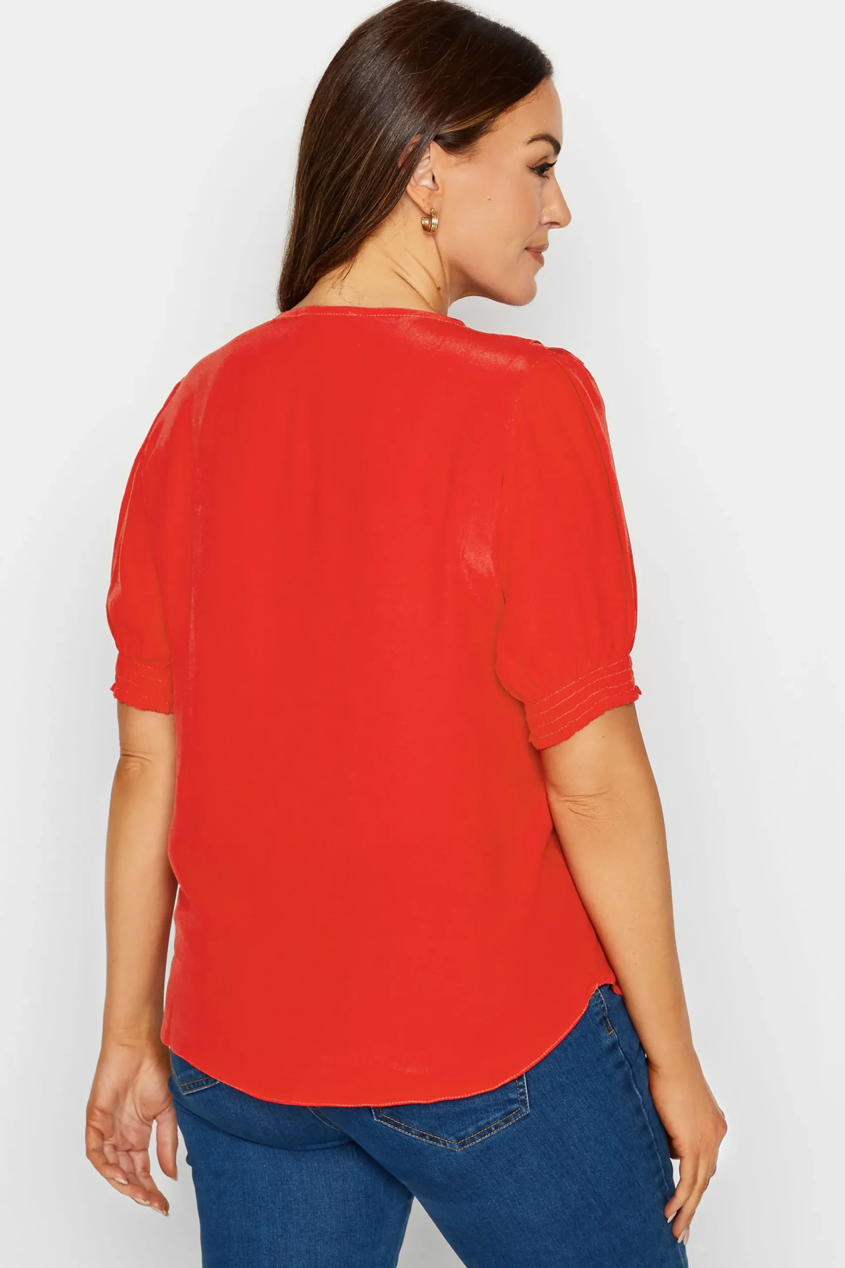 M&Co Womens M&Co Red Frill Front Blouse