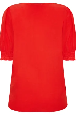 M&Co Womens M&Co Red Frill Front Blouse