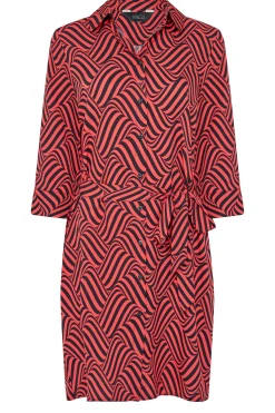 M&Co Womens M&Co Red Geometric Print Shirt Dress