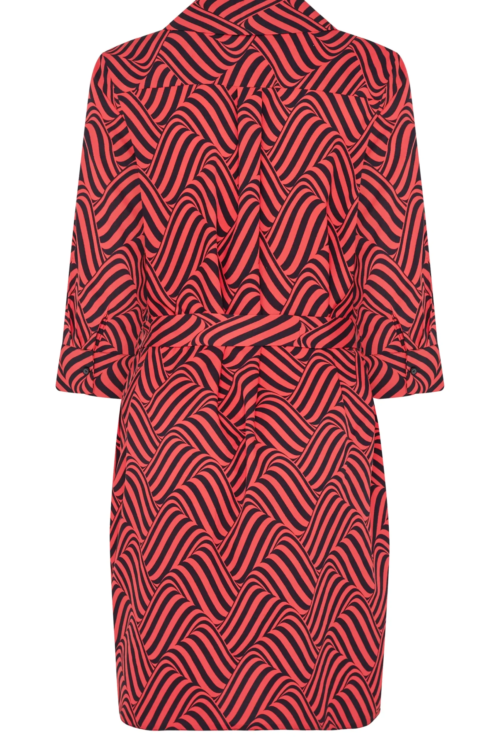 M&Co Womens M&Co Red Geometric Print Shirt Dress