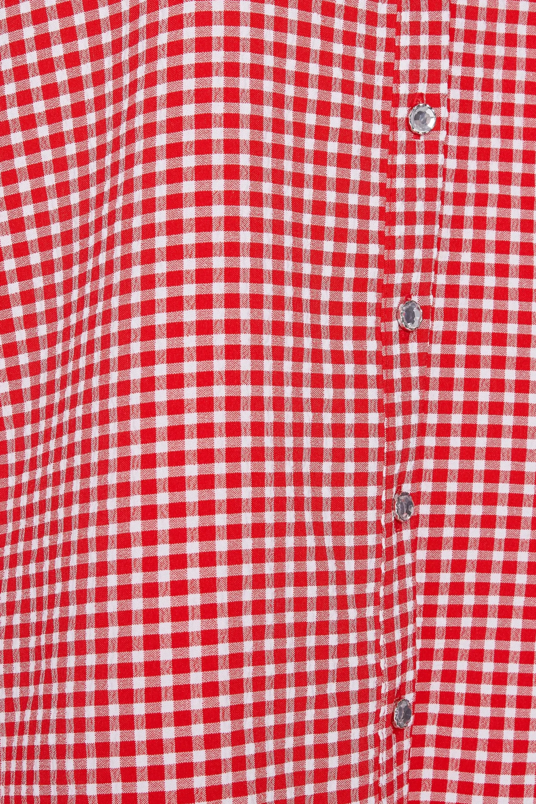 M&Co Womens M&Co Red Gingham Short Sleeve Shirt