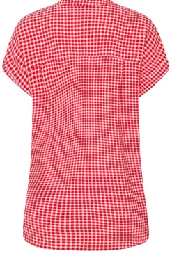 M&Co Womens M&Co Red Gingham Short Sleeve Shirt