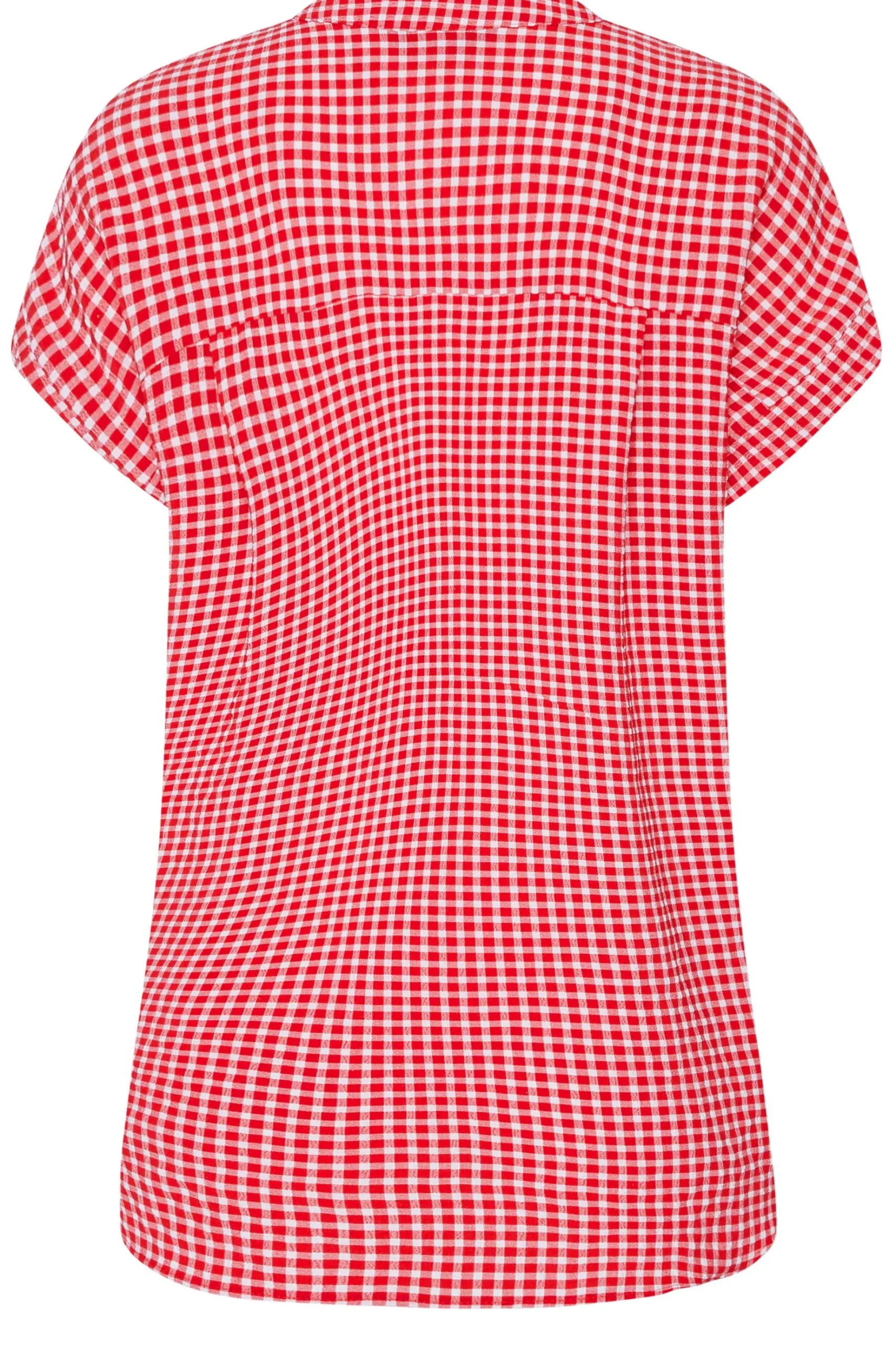 M&Co Womens M&Co Red Gingham Short Sleeve Shirt