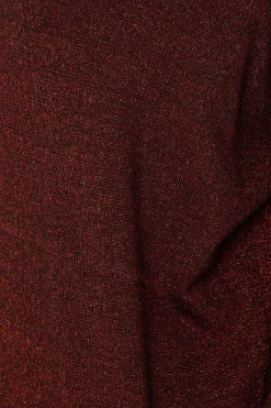 M&Co Womens M&Co Red Glitter Cut Out Tunic Jumper
