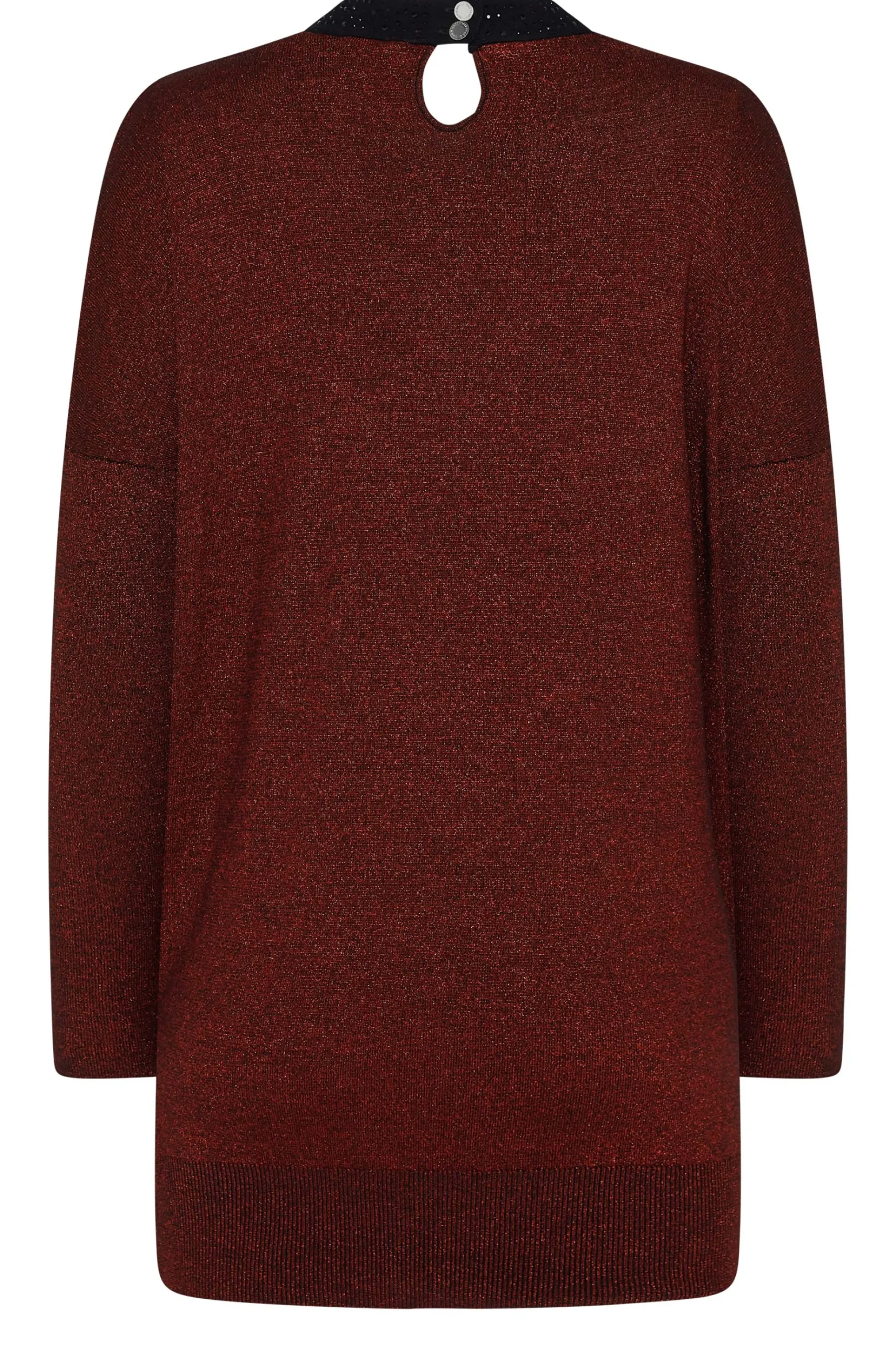 M&Co Womens M&Co Red Glitter Cut Out Tunic Jumper
