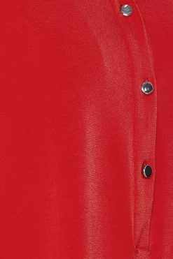 M&Co Womens M&Co Red Half Placket Blouse