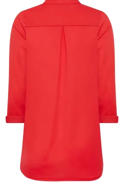 M&Co Womens M&Co Red Half Placket Jersey Shirt