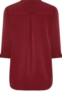 M&Co Womens M&Co Red Placket Jersey Shirt