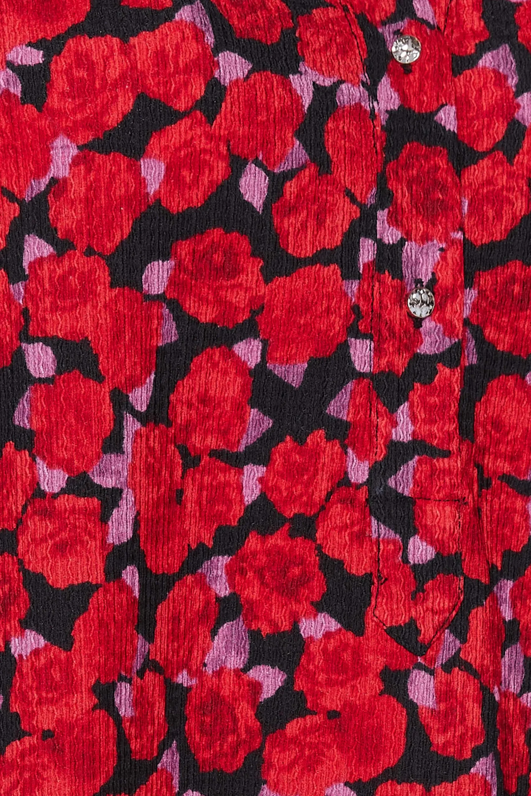 M&Co Womens M&Co Red Rose Print Half Placket Shirt