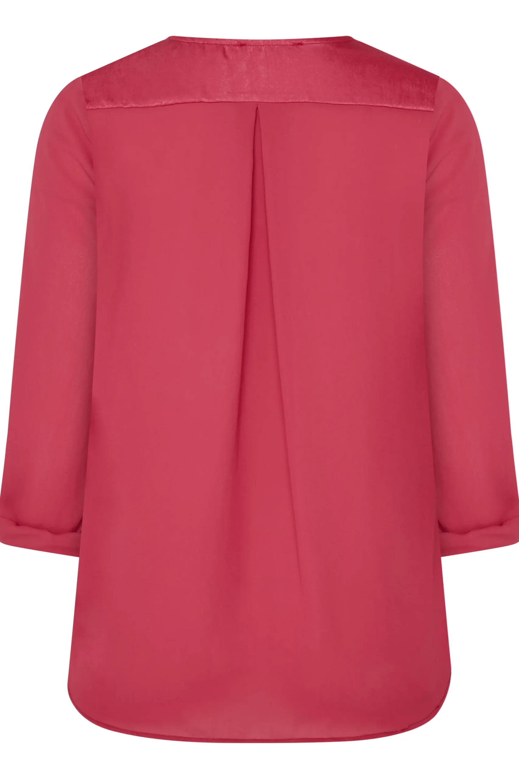 M&Co Womens M&Co Red Satin Contrast Panel Shirt
