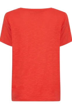 M&Co Womens M&Co Red Short Sleeve Cotton Blend T-Shirt