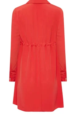 M&Co Womens M&Co Red Tie Waist Tunic Shirt