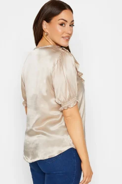 M&Co Womens M&Co Rose Gold Frill Front Blouse