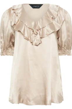 M&Co Womens M&Co Rose Gold Frill Front Blouse