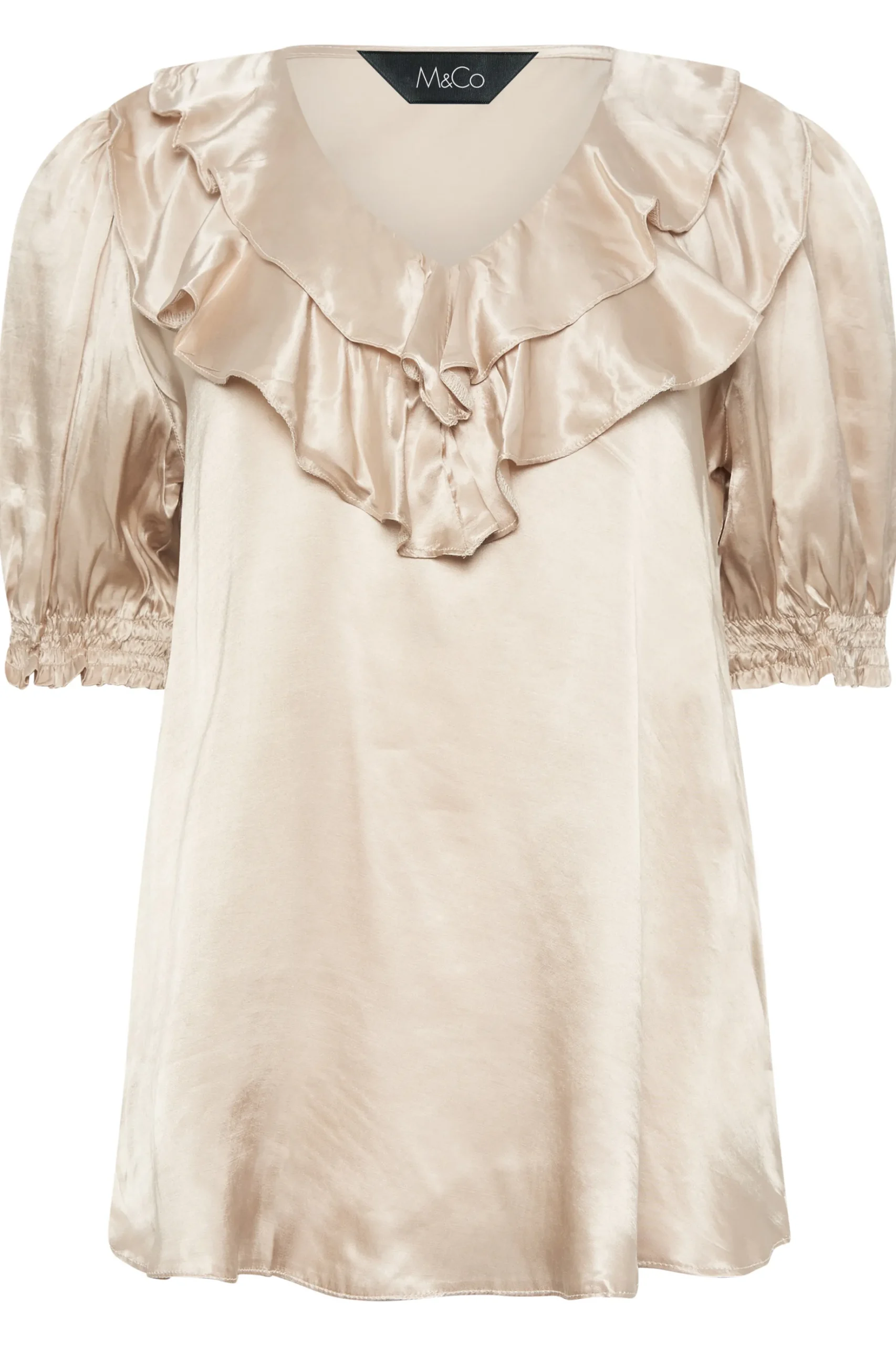 M&Co Womens M&Co Rose Gold Frill Front Blouse