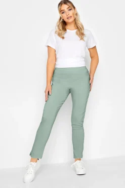 M&Co Womens M&Co Sage Green Stretch Bengaline Trousers