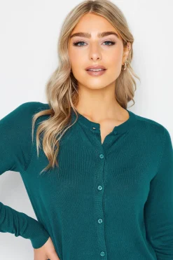 M&Co Womens M&Co Teal Green Ribbed Shoulder Cardigan