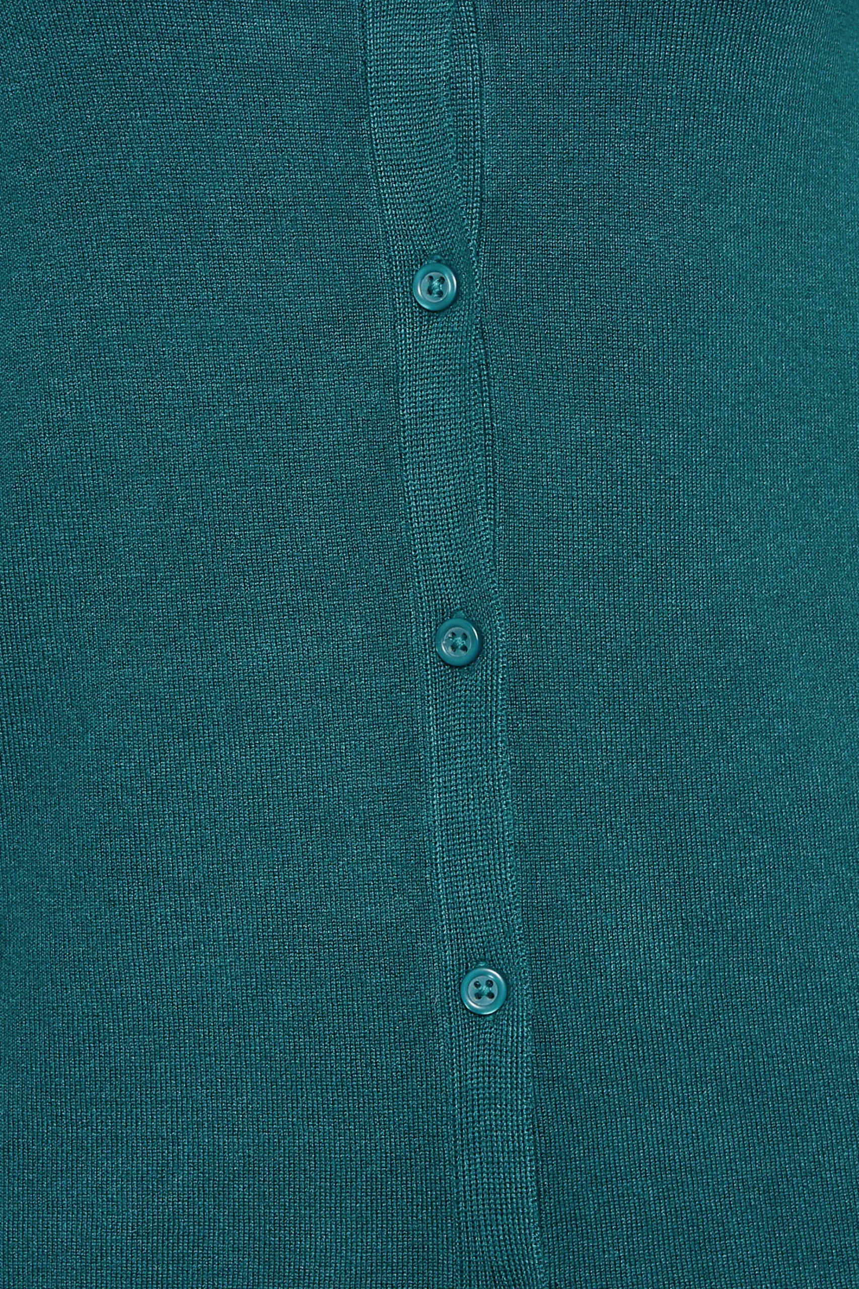 M&Co Womens M&Co Teal Green Ribbed Shoulder Cardigan