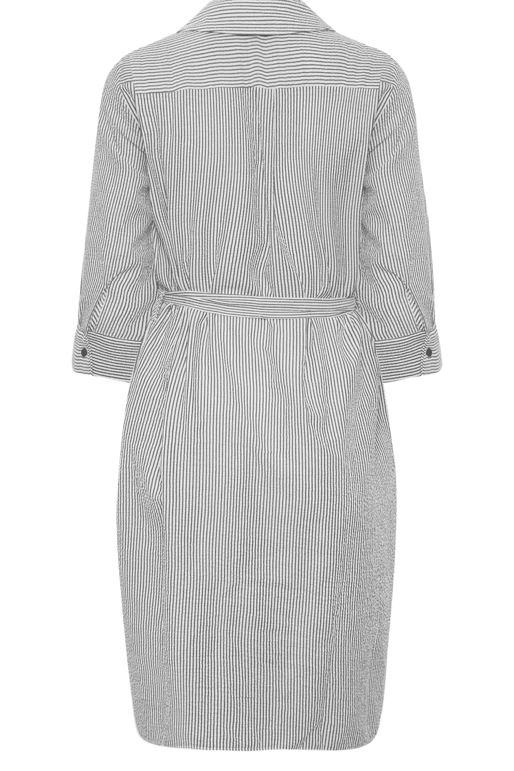 M&Co Womens M&Co White & Black Stripe Print Tie Waist Tunic Shirt Dress