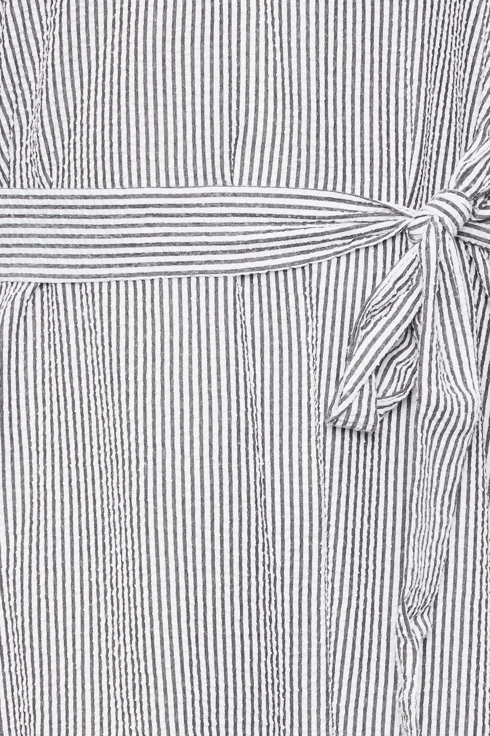 M&Co Womens M&Co White & Grey Stripe Print Tie Waist Tunic Dress