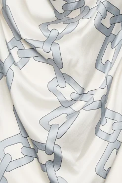 M&Co Womens M&Co White Chain Print Cowl Neck Satin Blouse