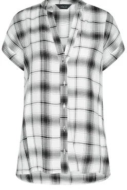 M&Co Womens M&Co White Check Short Sleeve Shirt