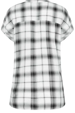 M&Co Womens M&Co White Check Short Sleeve Shirt