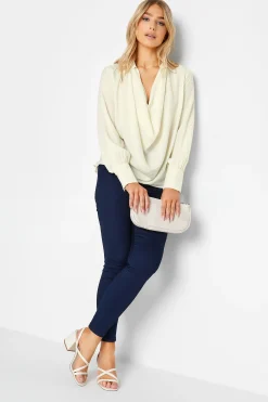 M&Co Womens M&Co White Cowl Neck Blouse