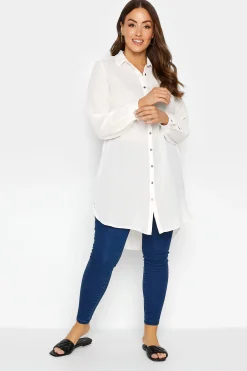 M&Co Womens M&Co White Dipped Hem Shirt