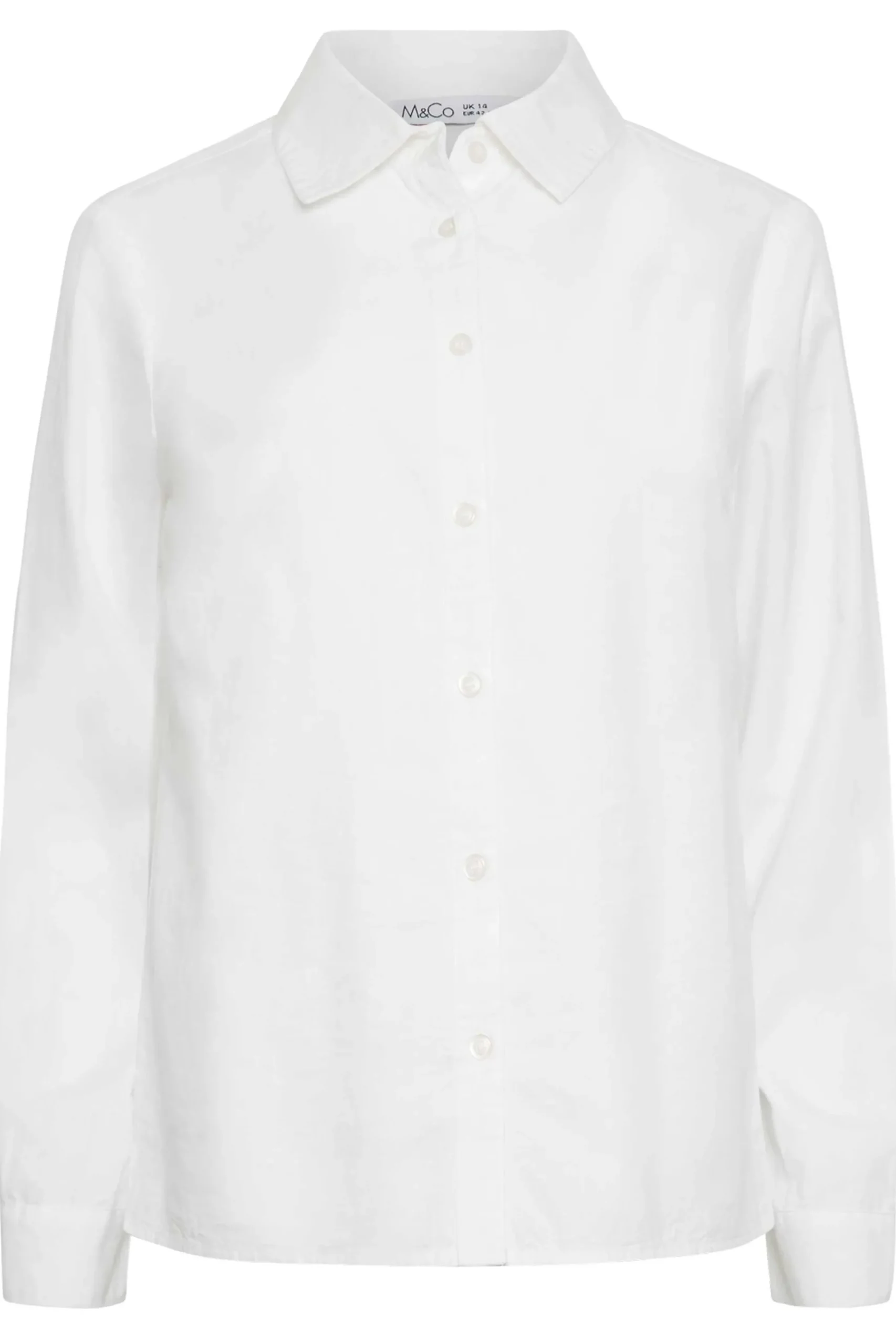 M&Co Womens M&Co White Fitted Poplin Shirt
