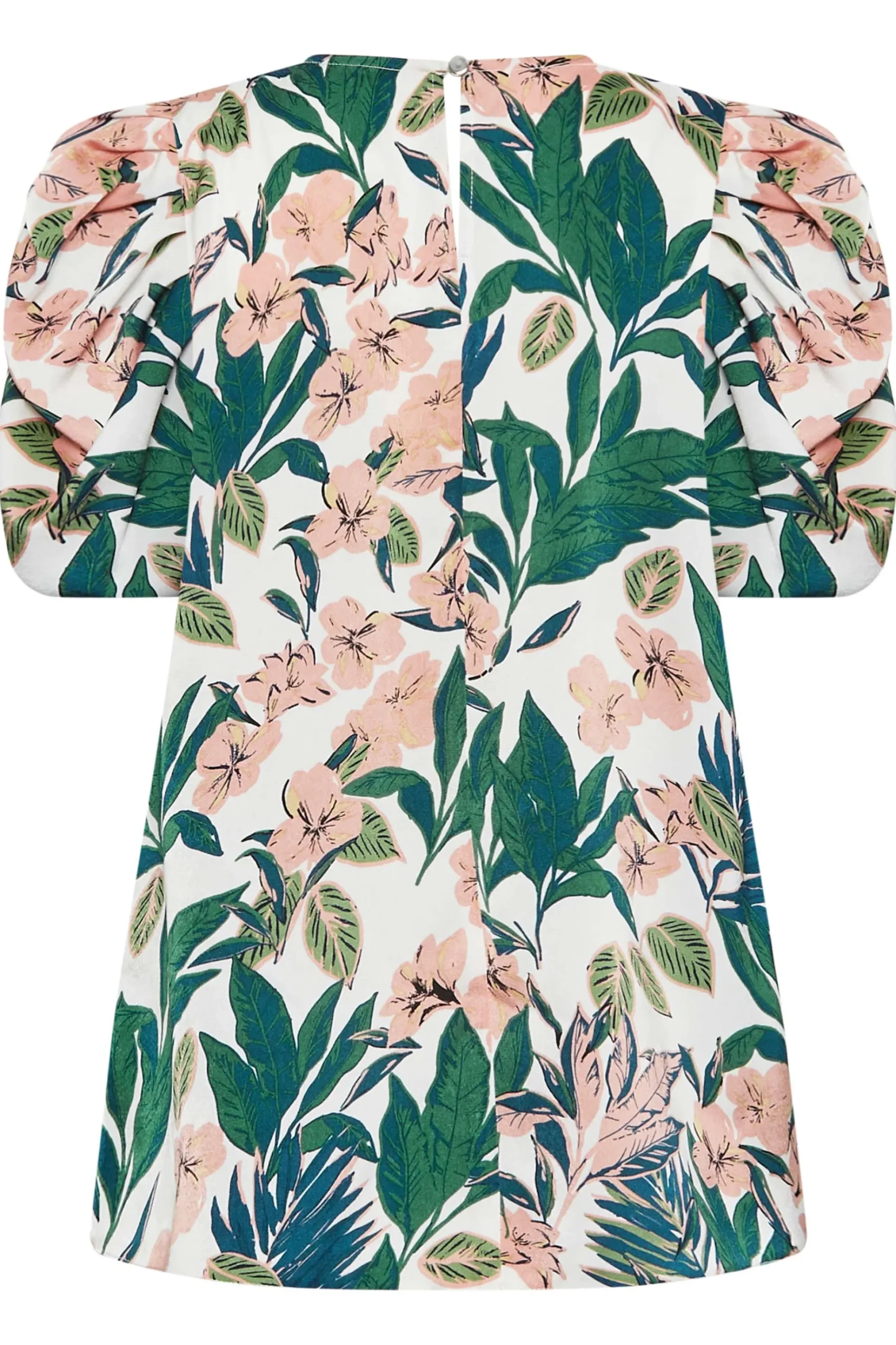 M&Co Womens M&Co White Floral Print Puff Sleeve Blouse