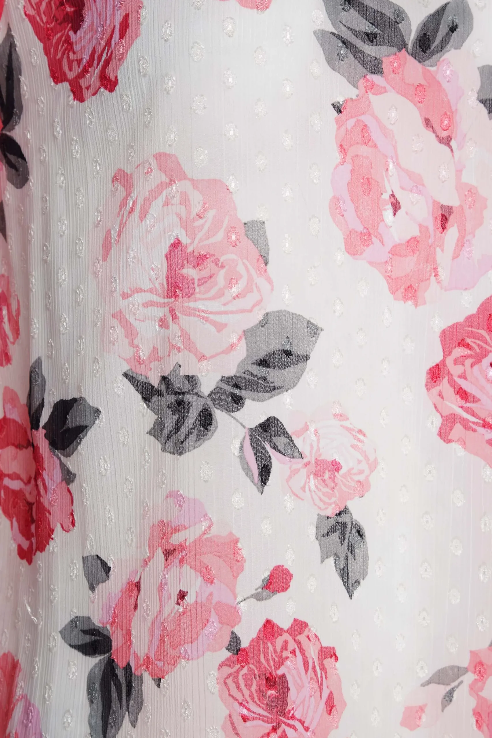 M&Co Womens M&Co White Floral Print Dobby Frill Sleeve Blouse
