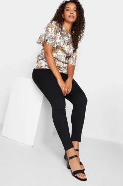 M&Co Womens M&Co White Floral Tie Back Blouse