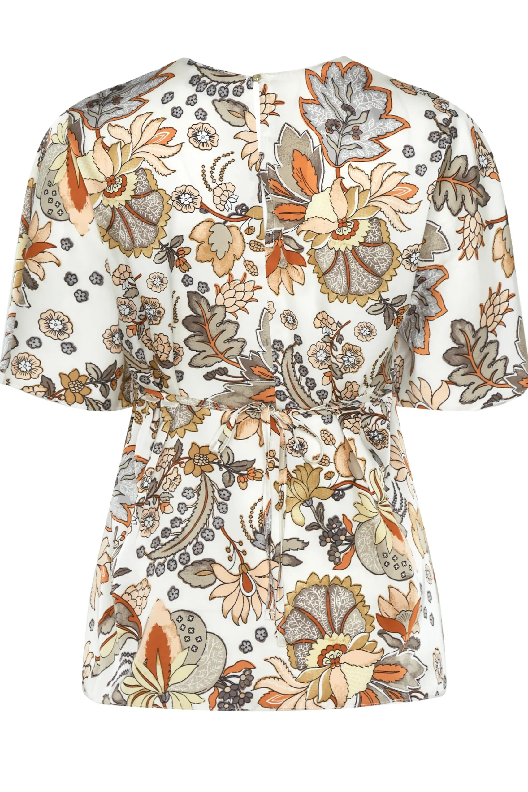 M&Co Womens M&Co White Floral Tie Back Blouse